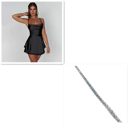 Robe Courte à Bretelles pour Femme - Élégance et Confort - VoltÉlan